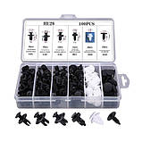 Набір автомобільних кріплень 100 шт універсальні пістони кліпси фіксатори для обшивки бампера підкрилок та панелей, фото 2