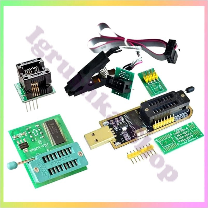 USB програматор CH341A для EEPROM Flash з кліпсою адаптерами для прошивки BIOS мікросхем роутерів ресіверів SSD, фото 1