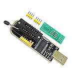 USB програматор CH341A для EEPROM Flash з кліпсою адаптерами для прошивки BIOS мікросхем роутерів ресіверів SSD, фото 3