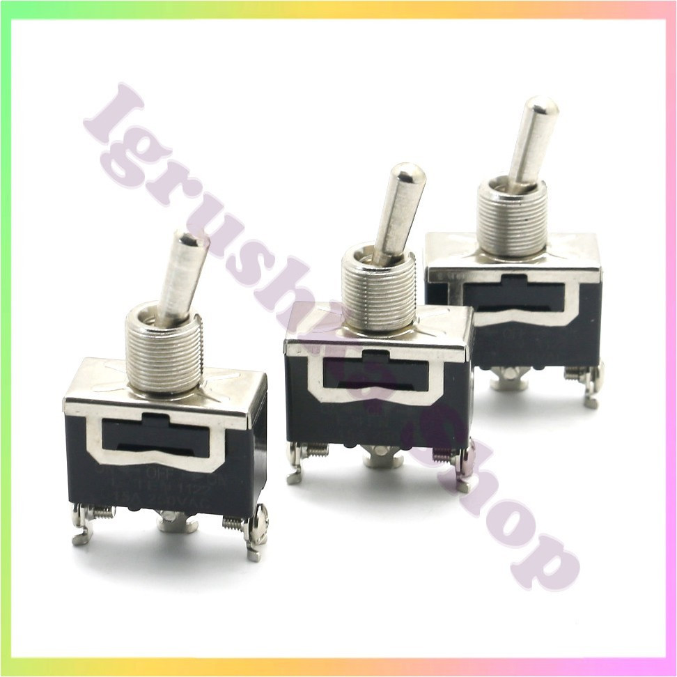 Перемикач тумблер живлення E-TEN 1122 трипозиційний металевий ON OFF ON 250 В 15 А DPDT для електроніки DIY проектів, фото 1