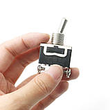 Перемикач тумблер живлення E-TEN 1122 трипозиційний металевий ON OFF ON 250 В 15 А DPDT для електроніки DIY проектів, фото 2