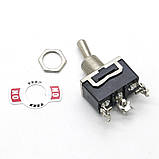 Перемикач тумблер живлення E-TEN 1122 трипозиційний металевий ON OFF ON 250 В 15 А DPDT для електроніки DIY проектів, фото 4