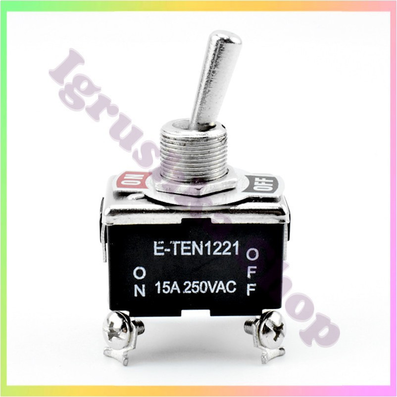 Перемикач тумблер живлення E-TEN 1221 250 В 15 А двопозиційний металевий корпус для керування освітленням обладнанням, фото 1