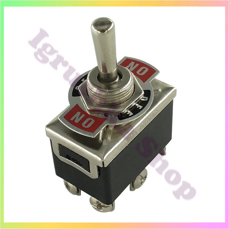 Перемикач тумблер E-TEN 1321 250 В 15 А двопозиційний ON ON металевий корпус DPDT для радіоелектроніки освітлення живлення, фото 1