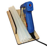 Підставка для термопістолета 20Вт та стрижнів 7мм фанера органайзер для клею аксесуар для рукоділля DIY робоче місце, фото 4