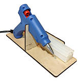 Підставка для термопістолета 20Вт та стрижнів 7мм фанера органайзер для клею аксесуар для рукоділля DIY робоче місце, фото 6