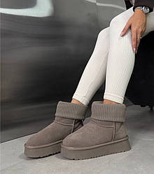 Уггі жіночі замшеві зимові з носочком коричневі