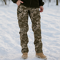 Тактичні жіночі штани зимові піксель Soft Shell армійські штани міцні польові якісні на флісі