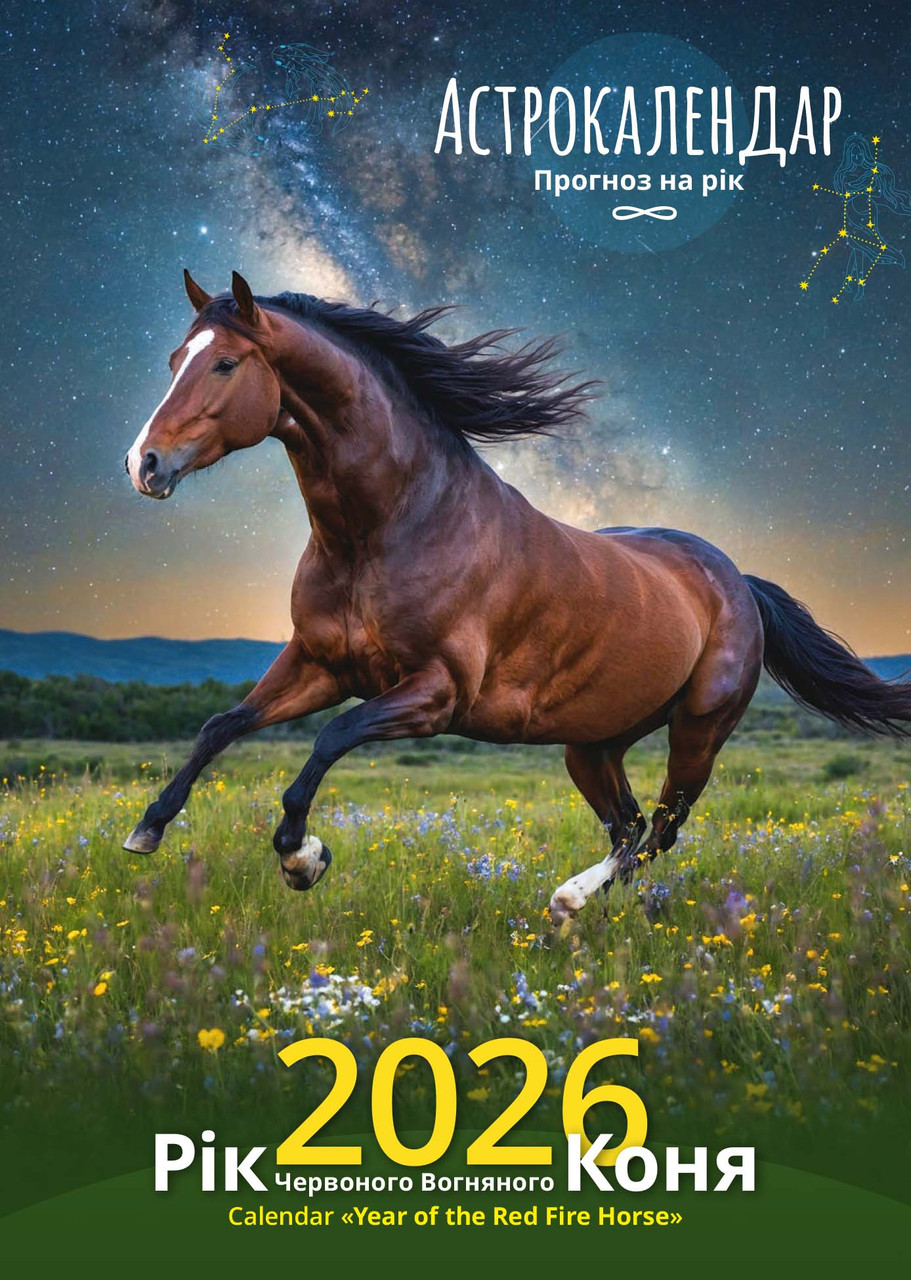 Календар Світовид 2026 Рік Червоного Вогняного Коня. Астрокалендар