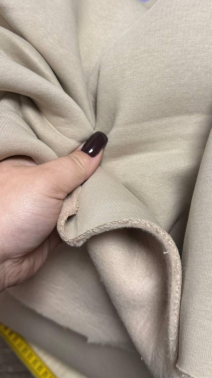 Тринитка начіс, колір пісок, щільність 430 г/м, фото 1