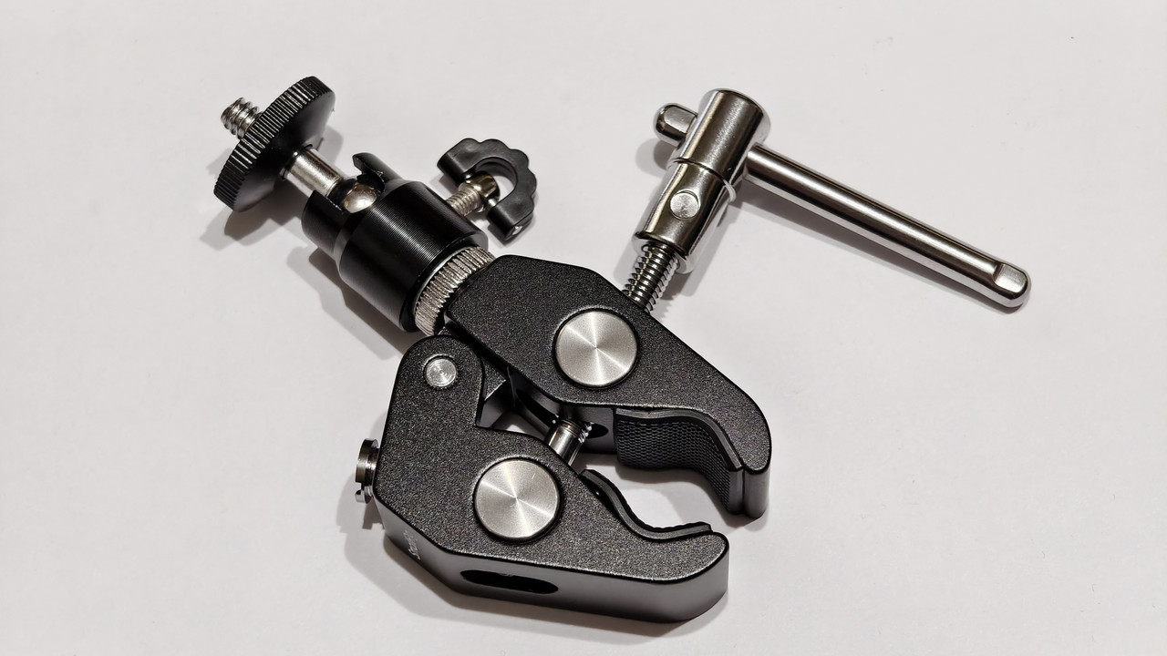 Держатель, Струбцина, Краб з різьбою 1/4 з шарніром 360° Метал, фото 1