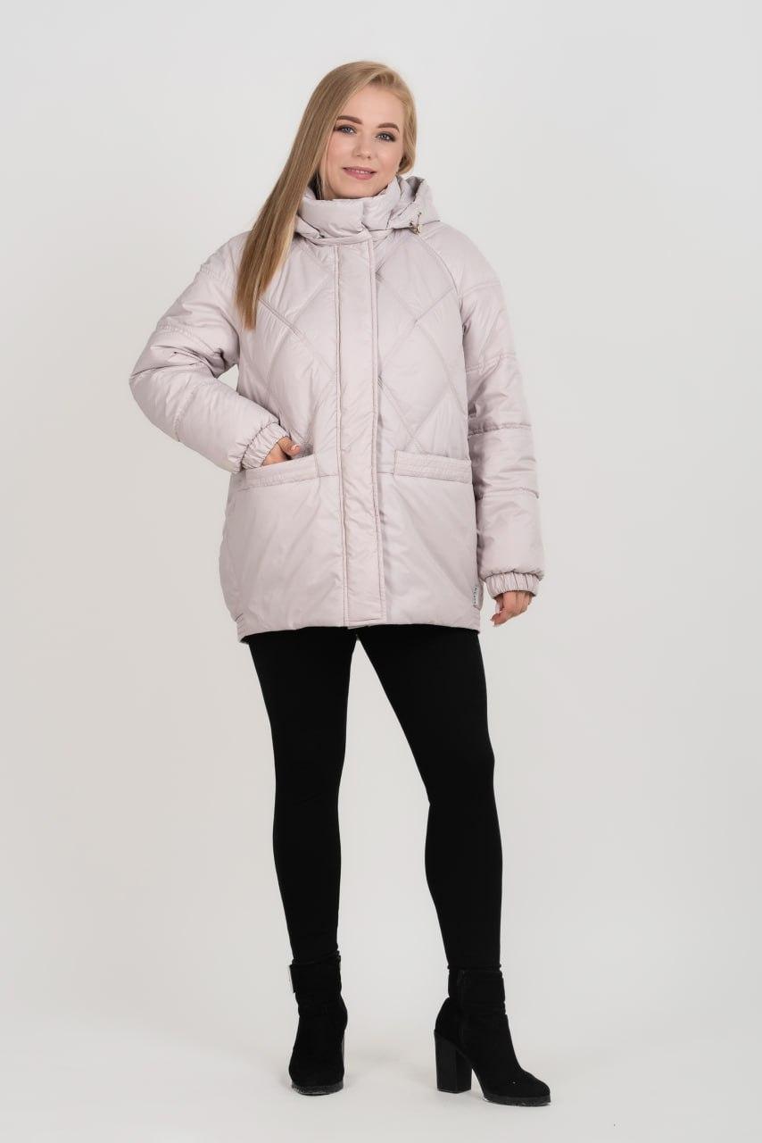 Пуховики зимові жіночі  великих розмірів 46-60 бежевый, фото 1
