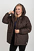 Пуховики зимові жіночі  великих розмірів 46-60 шоколад, фото 3