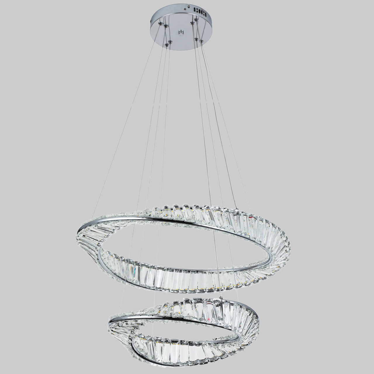 Люстра срібна/хром "CRYSTAL" арт-деко (99-L8812 (600+400) CH)