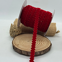 Оксамитова стрічка в'юнок 1см червоний