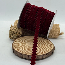 Оксамитова стрічка в'юнок 1см бордо