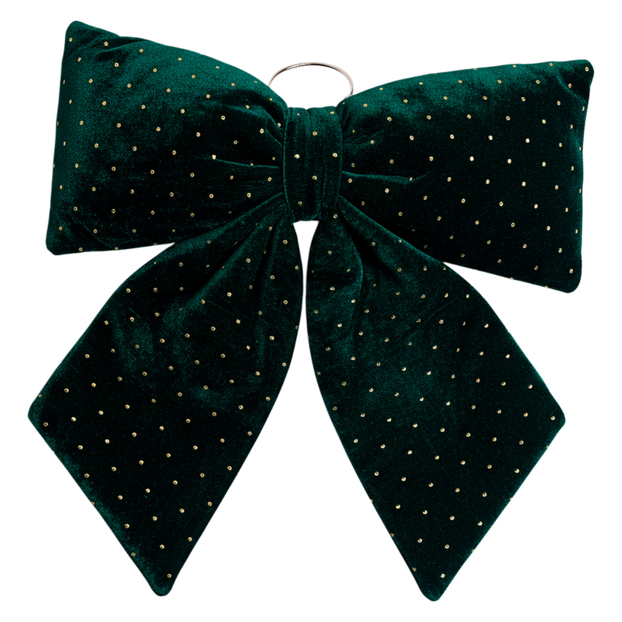 Оксамитовий бант зелений зі стразами 45×50см великий декоративний, новорічна прикраса на маківку ялинки двері святкова, фото 1