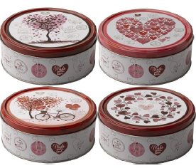 Печиво вершкове Hearts Сердечка (4 види дизайну Мікс)  150  грам , ж\б