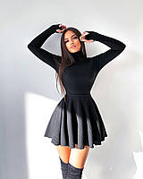 Женское платье гольф с вырезом под пальчик в рубчик 42-44, 46-48