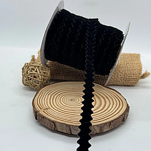 Оксамитова стрічка в'юнок 1см чорний