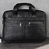 Чоловічий портфель Lorian із зовнішніми кишенями на блискавці з натуральної шкіри чорний LR 252019-black, фото 8