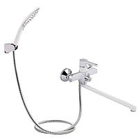 Змішувач для ванни Qtap Grand з поворотним виливом (з душовим гарнітуром) QTGRAWCR005 Chrome/White Обирай - Perec