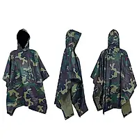 Универсальный Дождевик пончо с капюшоном камуфляж 3в1 для активного отдыха палатка тент водонепроницаема