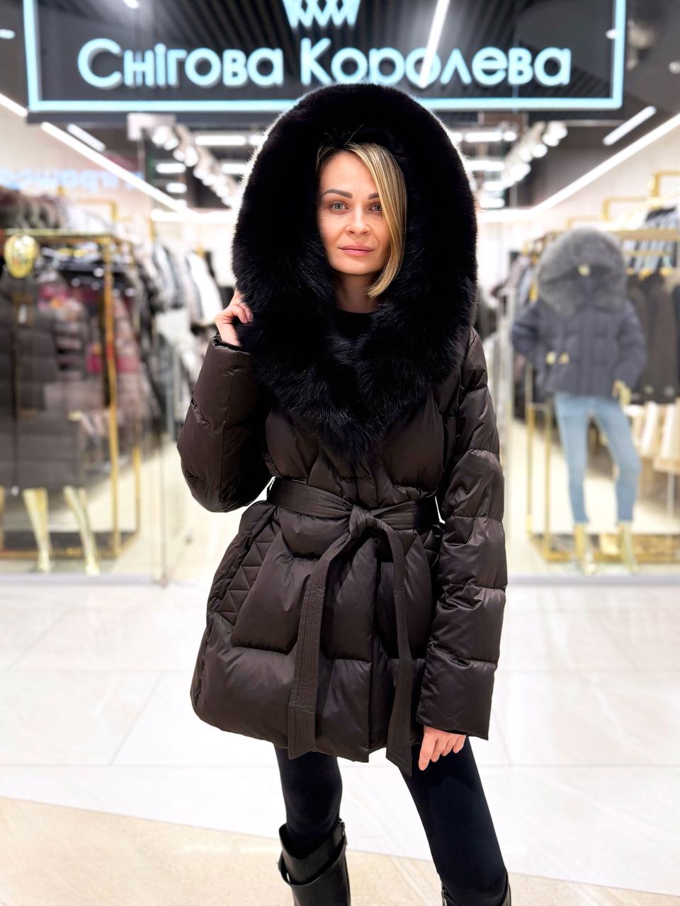 Пуховик жіночий Chanevia 25598 SEAL BROWN, фото 1