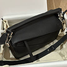 Жіноча чорна шкіряна сумка Loewe Puzzle Edge лоєве пазл, фото 4