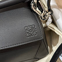 Жіноча чорна шкіряна сумка Loewe Puzzle Edge лоєве пазл, фото 5
