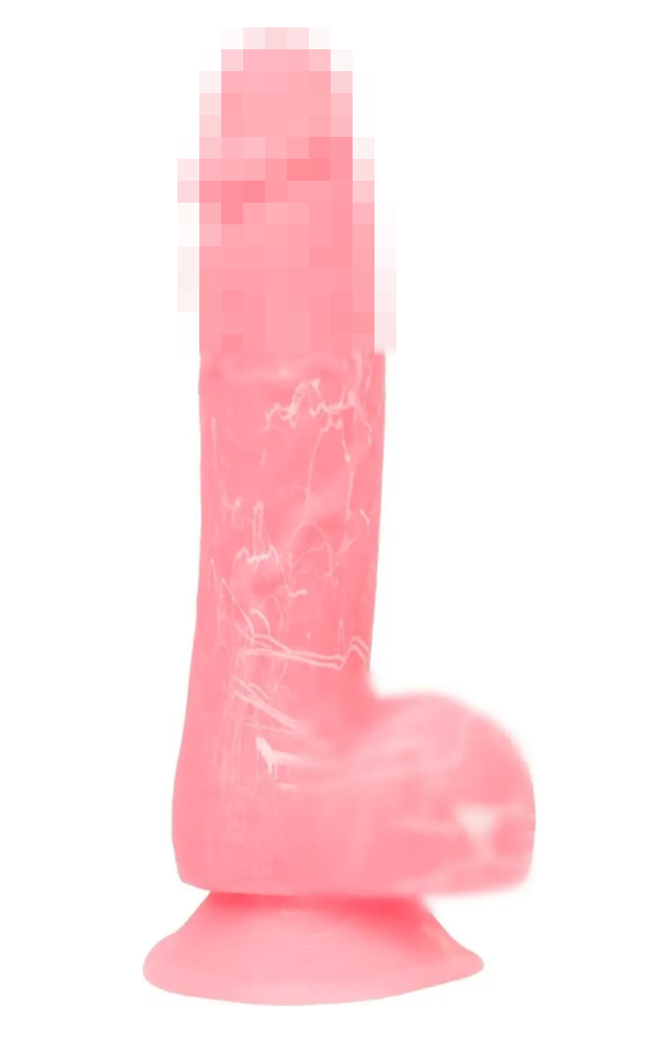 Фаллоімітатор, що світиться в темряві ADDICTION - BRANDON - 7.5" - PINK G.I.D. /W PB + віброкуля, 19х3,8 см., фото 1