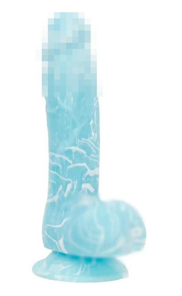 Фаллоімітатор ADDICTION — LUKE — 7.5" — BLUE G.I.D./W PB + вібропуля, 19х3,8 см., фото 1