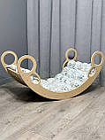 Дитяче ліжечко качалка з матрасиком 56 БОНБОН, дитяча качалка, качалка для дітей, балансир, дитяча гойдалка балансир, качалка, фото 3