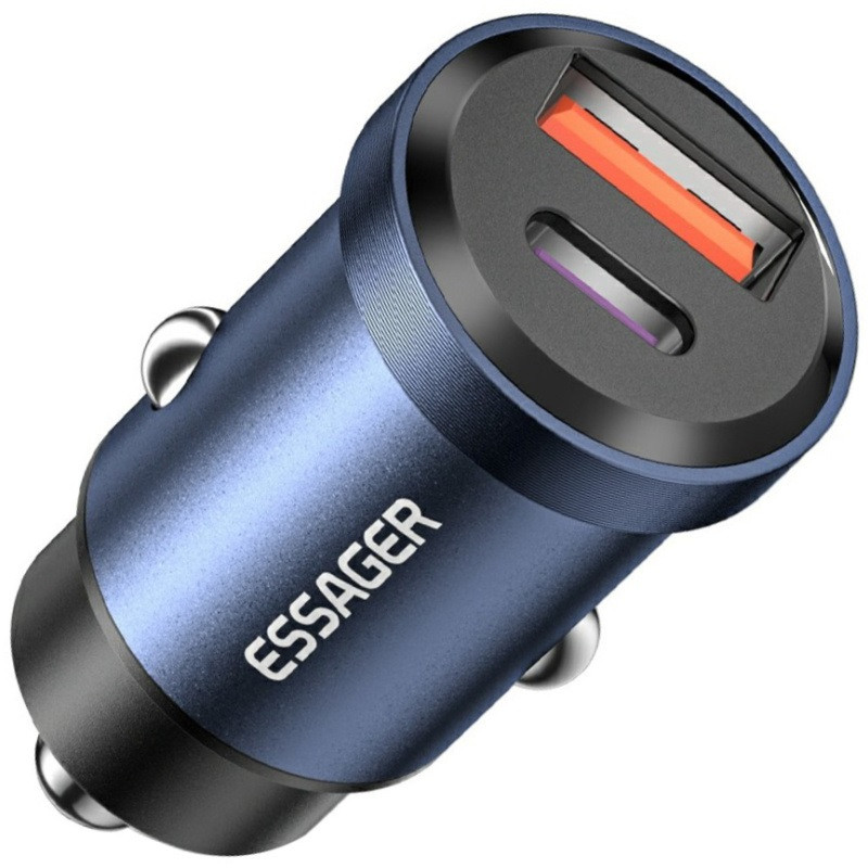 Автомобільне зарядне Essager Car Charger 30W USB + Type C у прикурювач авто ES-CC07