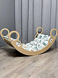 Дитяче ліжечко качалка з матрасиком 57 БОНБОН, дитяча качалка, качалка для дітей, балансир, дитяча гойдалка балансир, качалка, фото 3