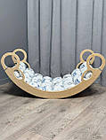 Дитяче ліжечко качалка з матрасиком 59 БОНБОН, дитяча качалка, качалка для дітей, балансир, дитяча гойдалка балансир, качалка, фото 4