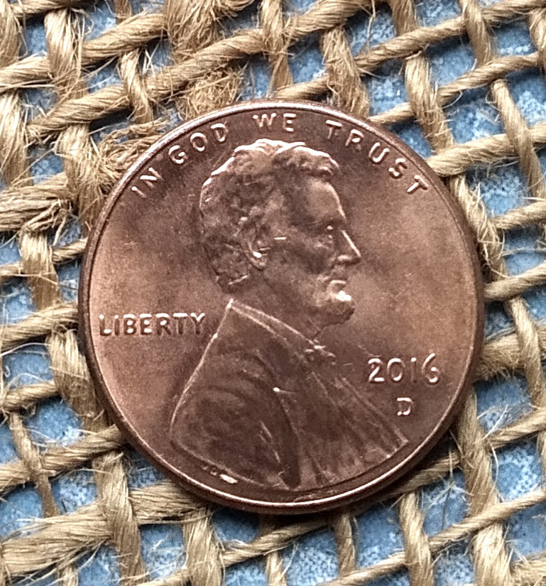 1 цент 2016 року. (D) США, фото 1