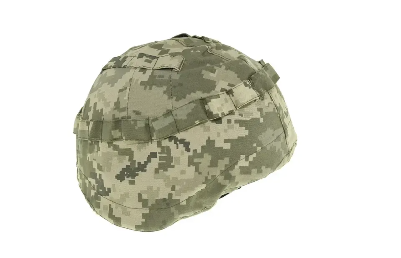 Кавер на шолом бойовий (з вухами) MM14 піксель | чохол на каску ВСУ, система MOLLE, тканина Грета