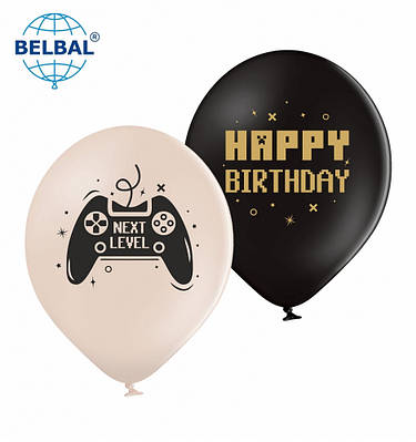 Sharoff Print  12" Джойстик "Happy Birthday", чорний, бежевий  Мін.замовлення 5 шт