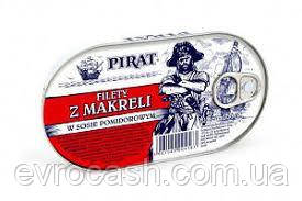 Філе макрелі в помідоровому соусі Pirat 170 гр, фото 1