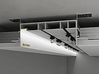 Дворядний карниз прихованого монтажу 172х53 з Led підсвіткою Білий