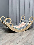 Дитяче ліжечко качалка з матрасиком 68 БОНБОН, дитяча качалка, качалка для дітей, балансир, дитяча гойдалка балансир, качалка, фото 3