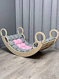 Дитяче ліжечко качалка з матрасиком 71 БОНБОН, дитяча качалка, качалка для дітей, балансир, дитяча гойдалка балансир, качалка, фото 5