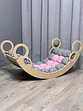 Дитяче ліжечко качалка з матрасиком 71 БОНБОН, дитяча качалка, качалка для дітей, балансир, дитяча гойдалка балансир, качалка, фото 3