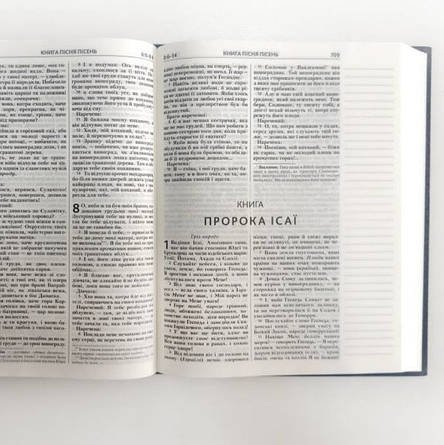 Біблія з полями для нотаток, синього кольору у сучасному перекладі Турконяка, друге видання, 18х22см, тверда палітурка, фото 2