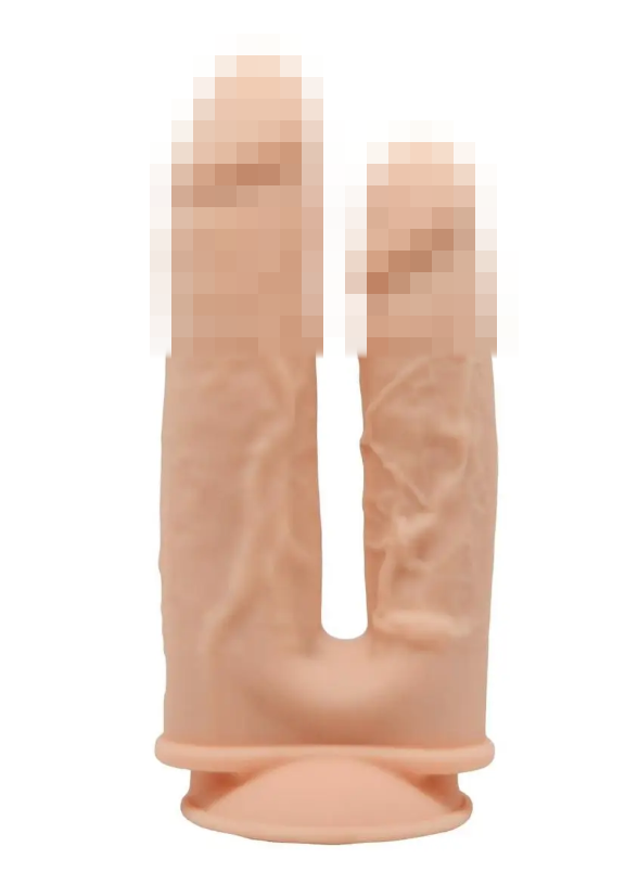 Подвійний фалоїмітатор SilexD Double Gusto Flesh (Model 1 size 8"&7"), 19,5х4,5 см., фото 1