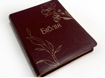 Біблія з полями для нотаток, вишневого кольору у сучасному перекладі Турконяка, друге видання, 18х22см