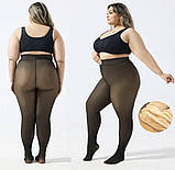 Жіночі теплі колготи капронки на хутрі, зимові колготки з імітацією капронок, термо-колготи S-L, фото 3