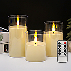 Декоративні свічки на батарейках 3 шт. 10 см, 12,5 см, 15 см набір штучних свічок, фото 2