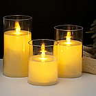 Декоративні свічки на батарейках 3 шт. 10 см, 12,5 см, 15 см набір штучних свічок, фото 8